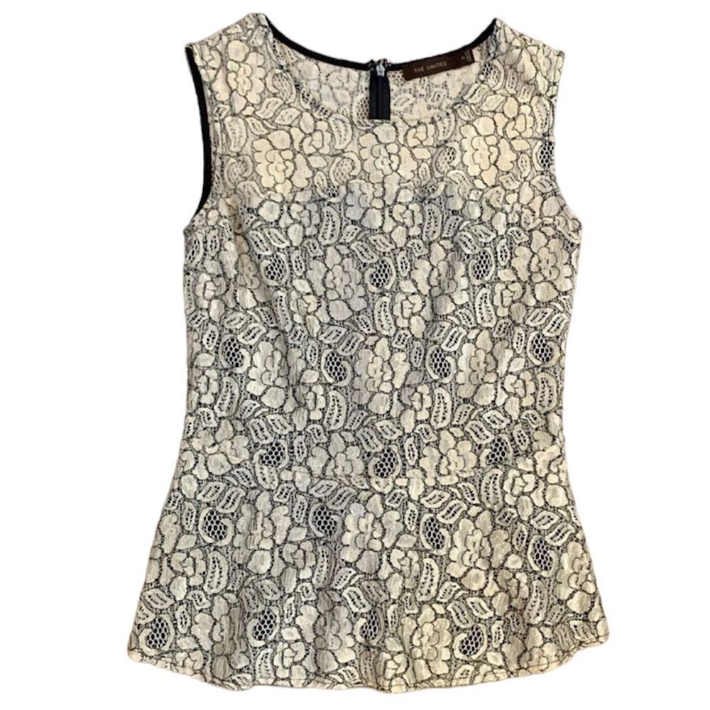 The Limited Black & Gold Lace
Peplum Top - XS